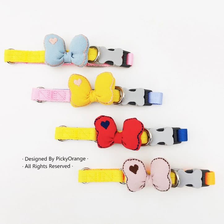 ペット用首輪 もこもこリボンの首輪