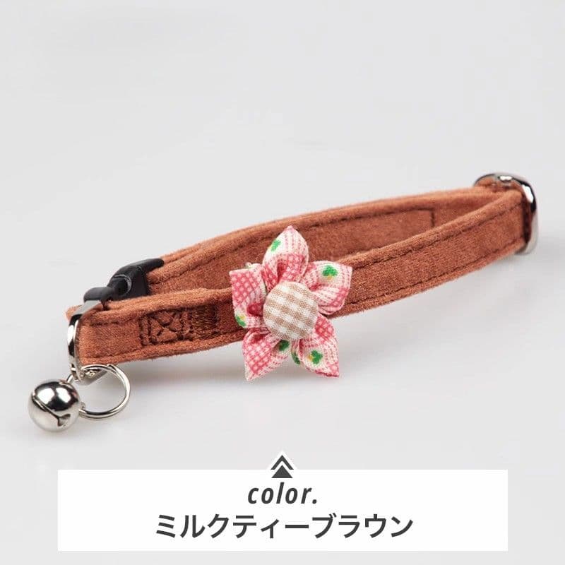 ペット用首輪 花飾り付き愛犬の首輪