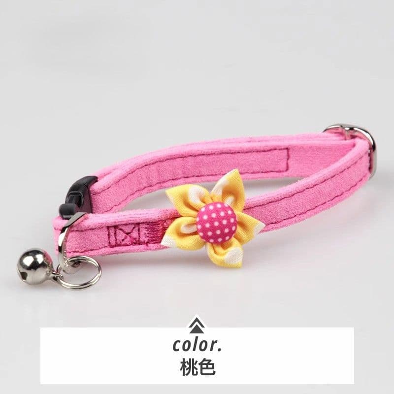 ペット用首輪 花飾り付き愛犬の首輪
