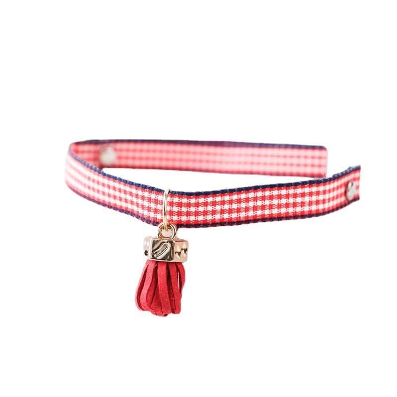 ペット用首輪 ふわふわタッセル付き首輪