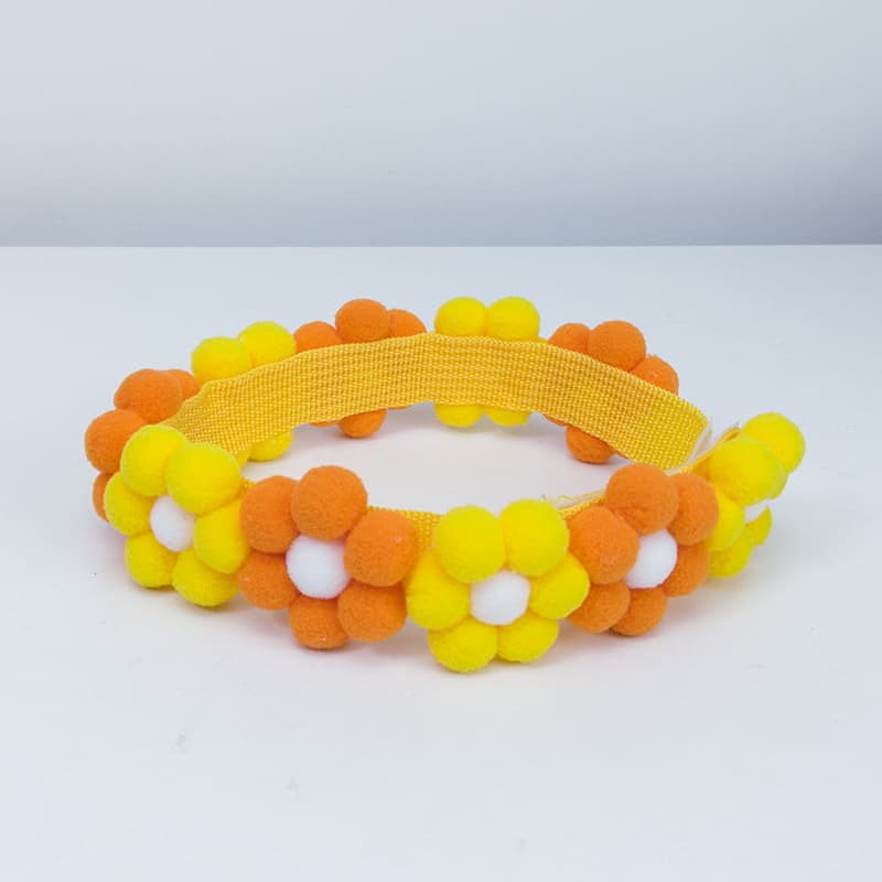 ペット用首輪 ふわふわお花の首輪