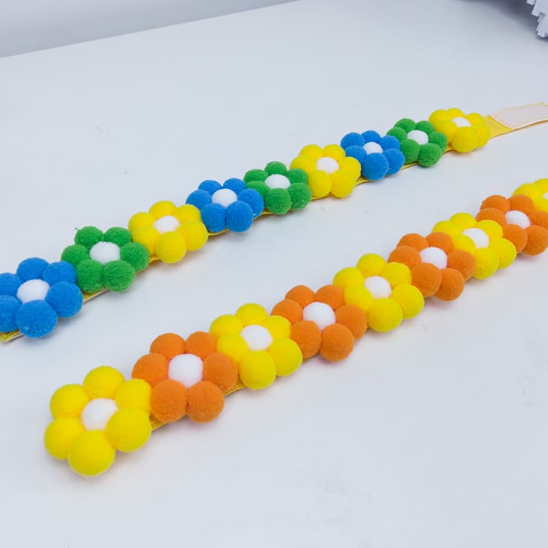 ペット用首輪 ふわふわお花の首輪