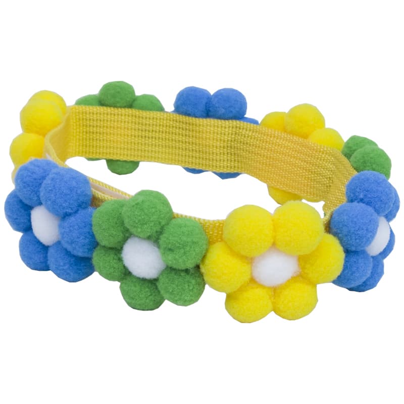 ペット用首輪 ふわふわお花の首輪