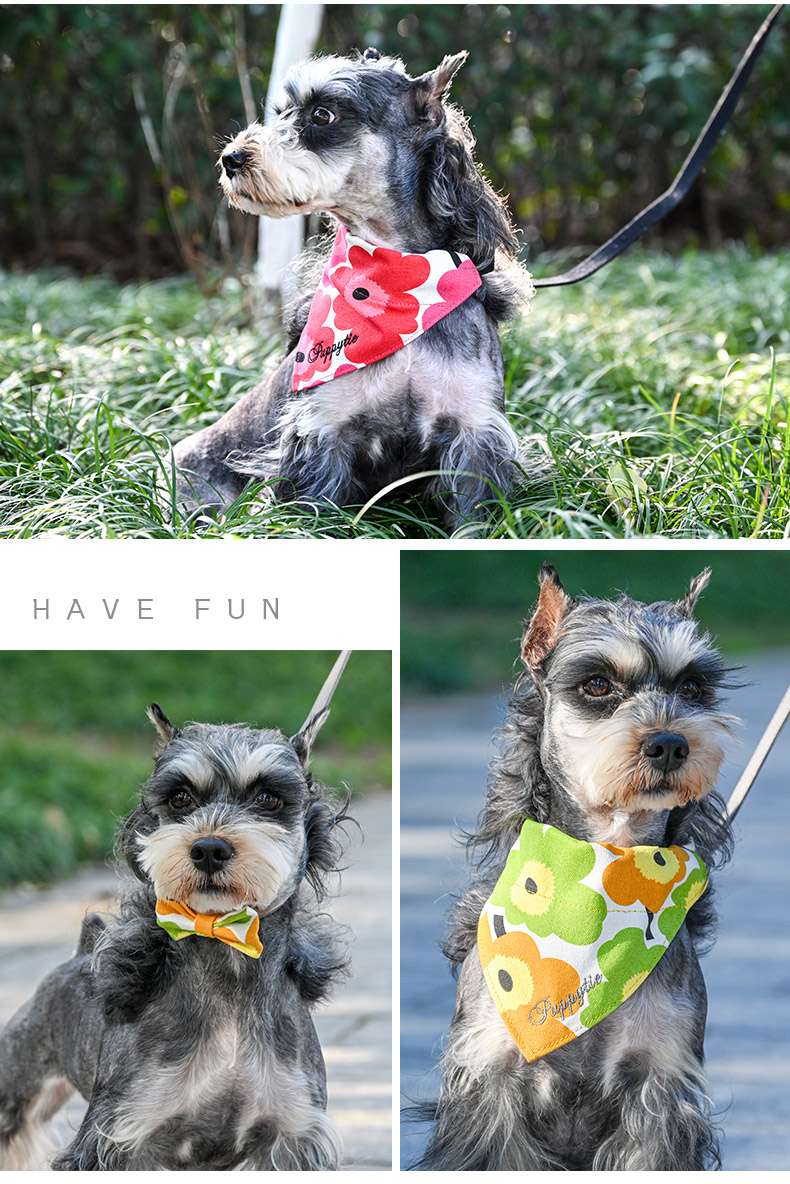 ペット用首輪  花柄ペット用アクセサリーセット