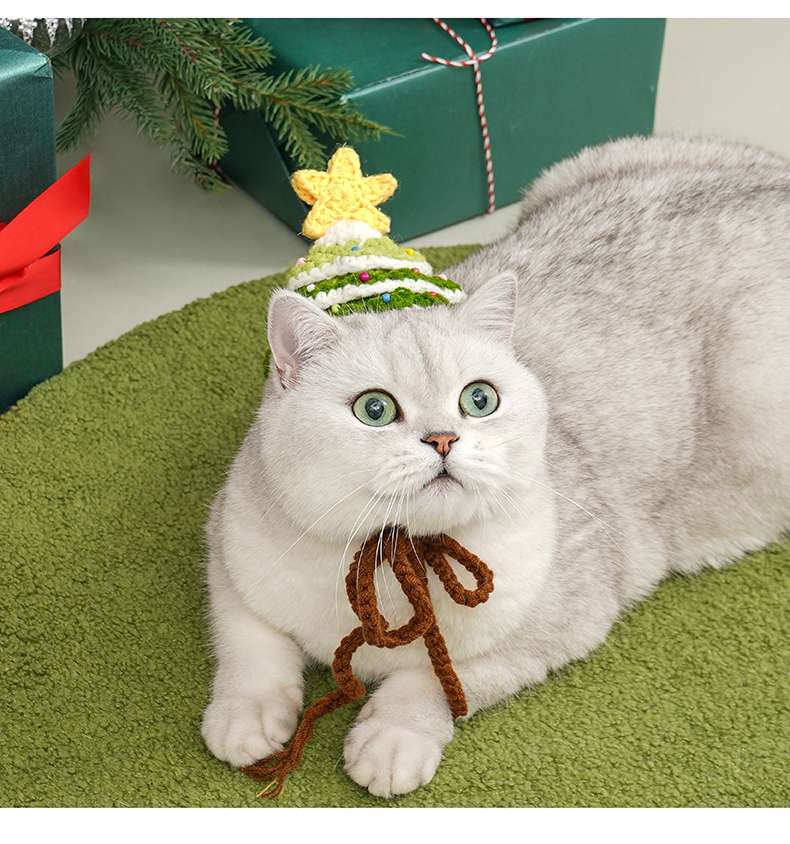 ペット用首輪 クリスマスツリー帽子型首輪